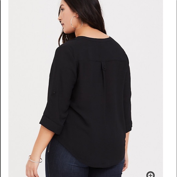 ❌SOLD❌ HARPER - BLACK GEORGETTE PULLOVER BLOUSE - Picture 2 of 7